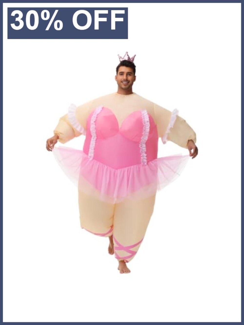 Adult Inflatable Ballet Costume 100% Polyester Funny Blow Up Fat Suit Halloween